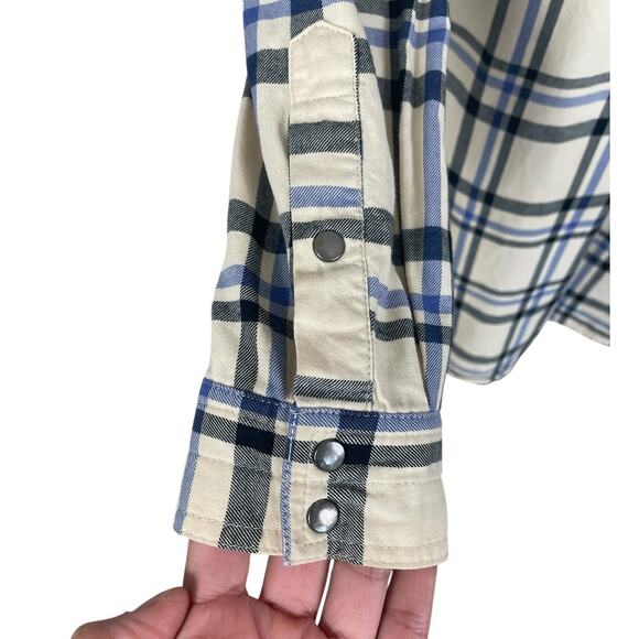 Tyler Boe Tina Plaid Tunic Top Brushed Cotton Size Medium Casual Effortless - Picture 6 of 10